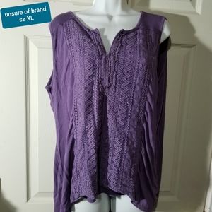 Purple tank blouse sz XL
